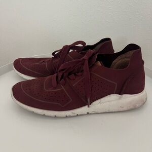 Gentle Souls Burgundy Sneakers Knit Upper Streamlined Fit
